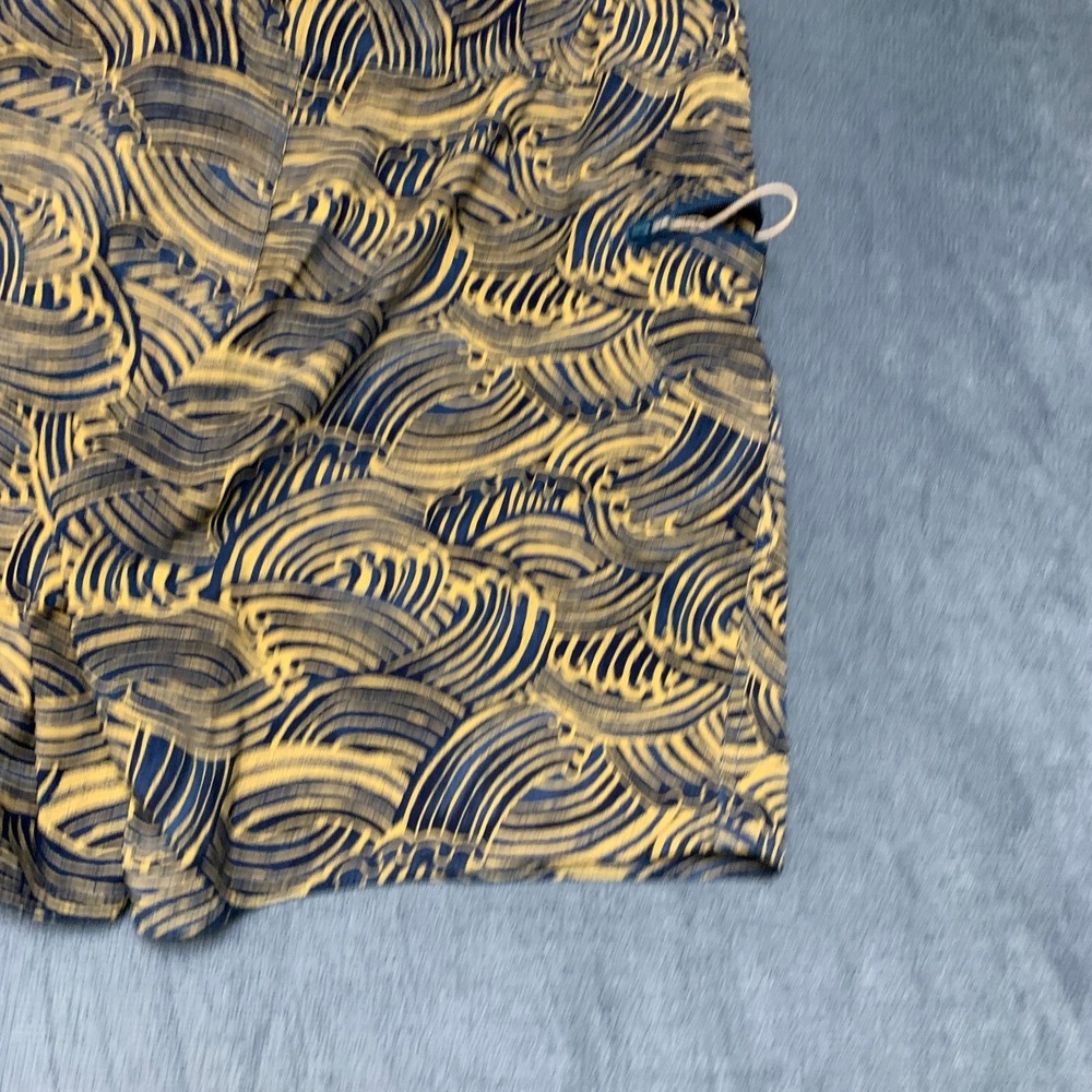 Patagonia Wavefarer Board Shorts Mens 32 Yellow Blue Waves Drawstring Summer - Picture 5 of 15